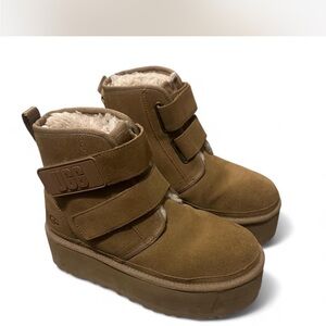 UGG Brown Boots with Velcro Straps